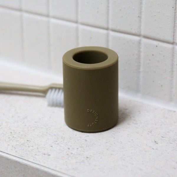 DESIGNSTUFF Toothbrush Holder, Khaki