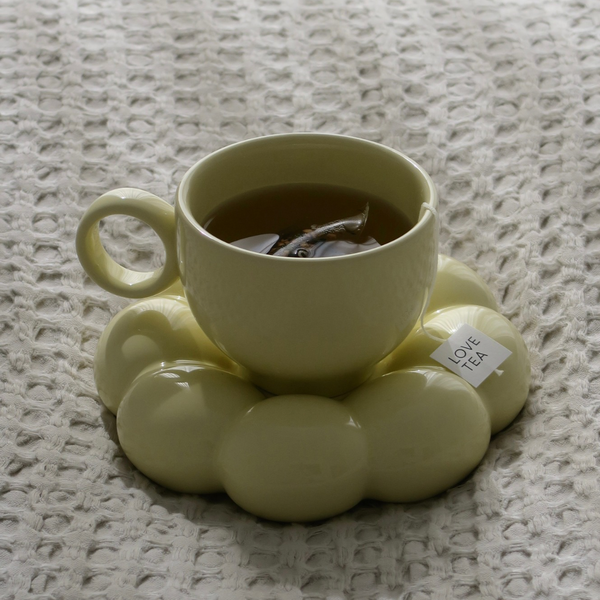 Lottie Bubble Mug & Saucer Set - Yellow