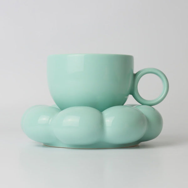 Lottie Bubble Mug & Saucer Set - Blue