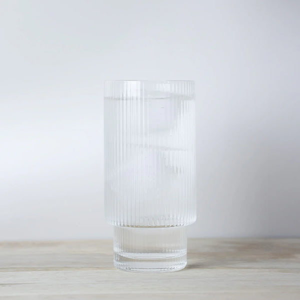 Ribbed Highball Glasses - Set of 4