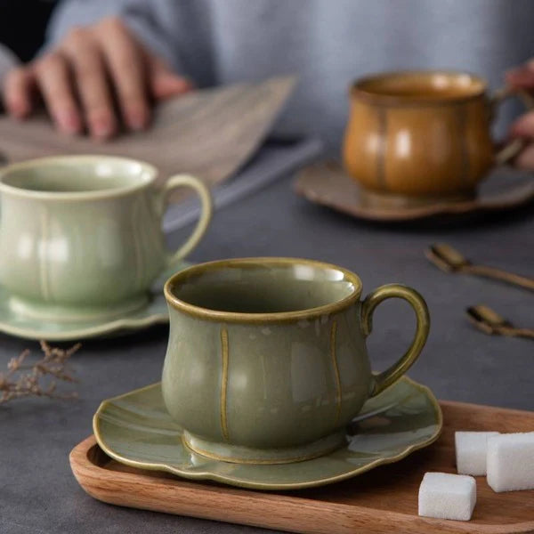 Valentina Cup and Saucer Set - Pecan (Mustard Brown)