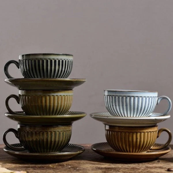 Vera Cup and Saucer Set - Pine (Dark Green)