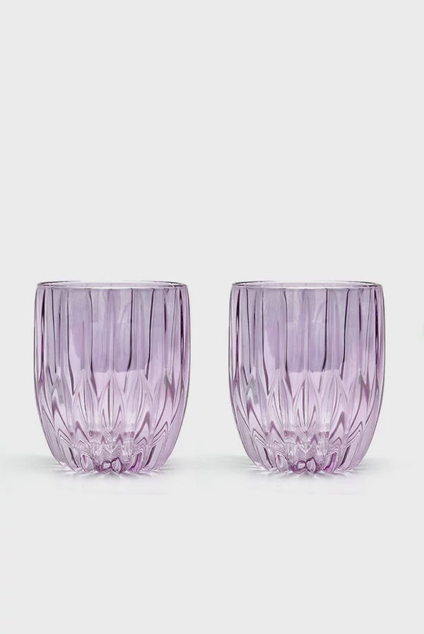 Purple Set Of Two Small Tumbler Glass