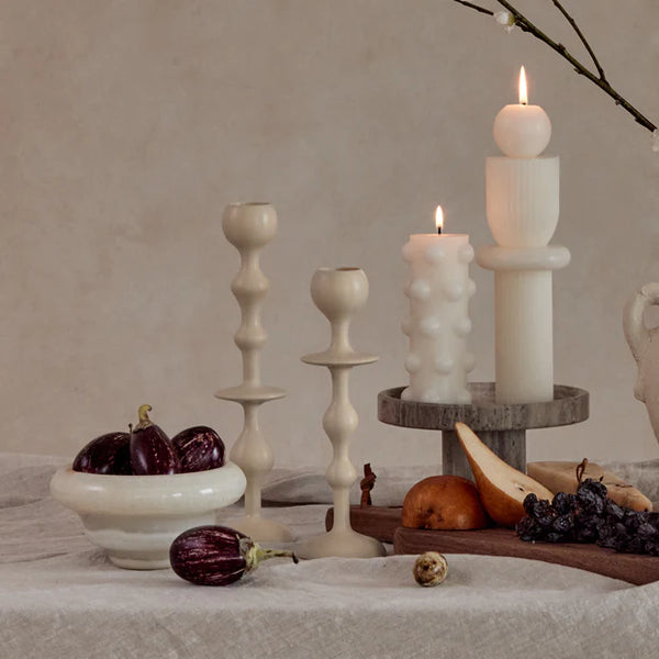 Infinity Candle Holder - Ivory Large