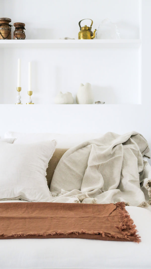 Linen Throw - Clay